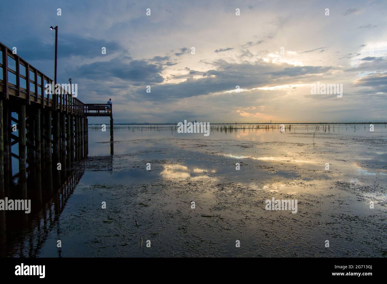 Mobile Bay pier at sunset in July of 2021 Stock Photo - Alamy