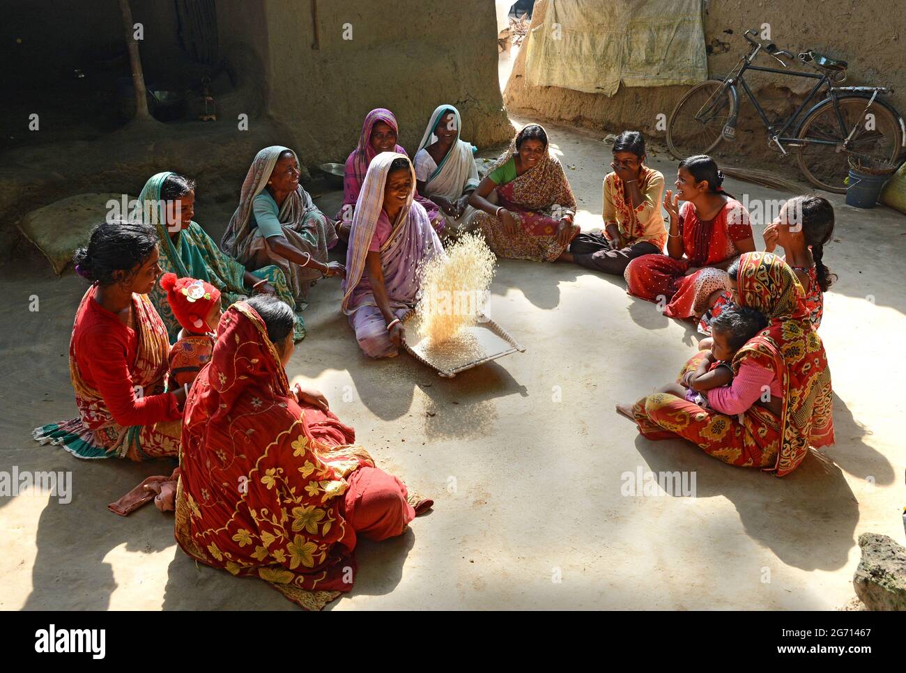 The rural village women are sharing their daily life story in the ...