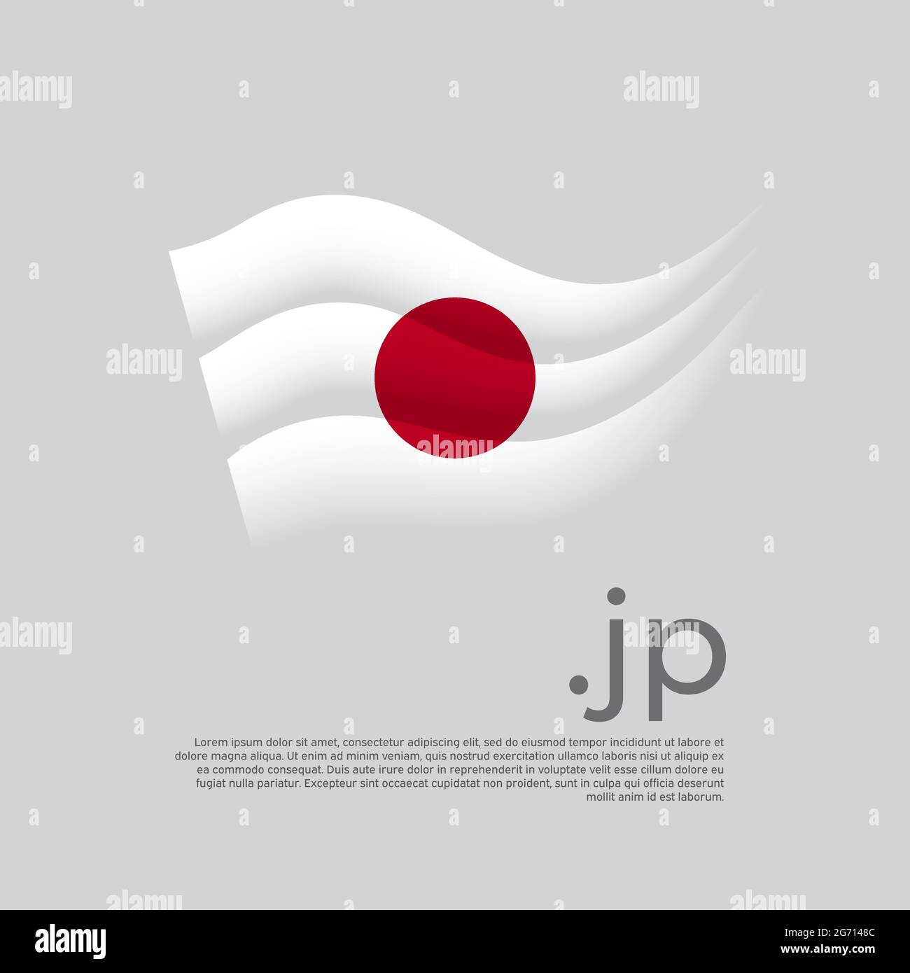 Japan flag. Stripes colors of the japanese flag on a white background