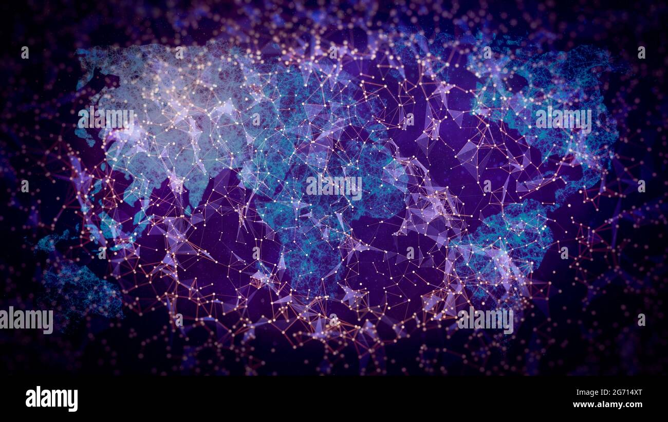 Futuristic technology background. Blue hi-tech background. Stock Photo
