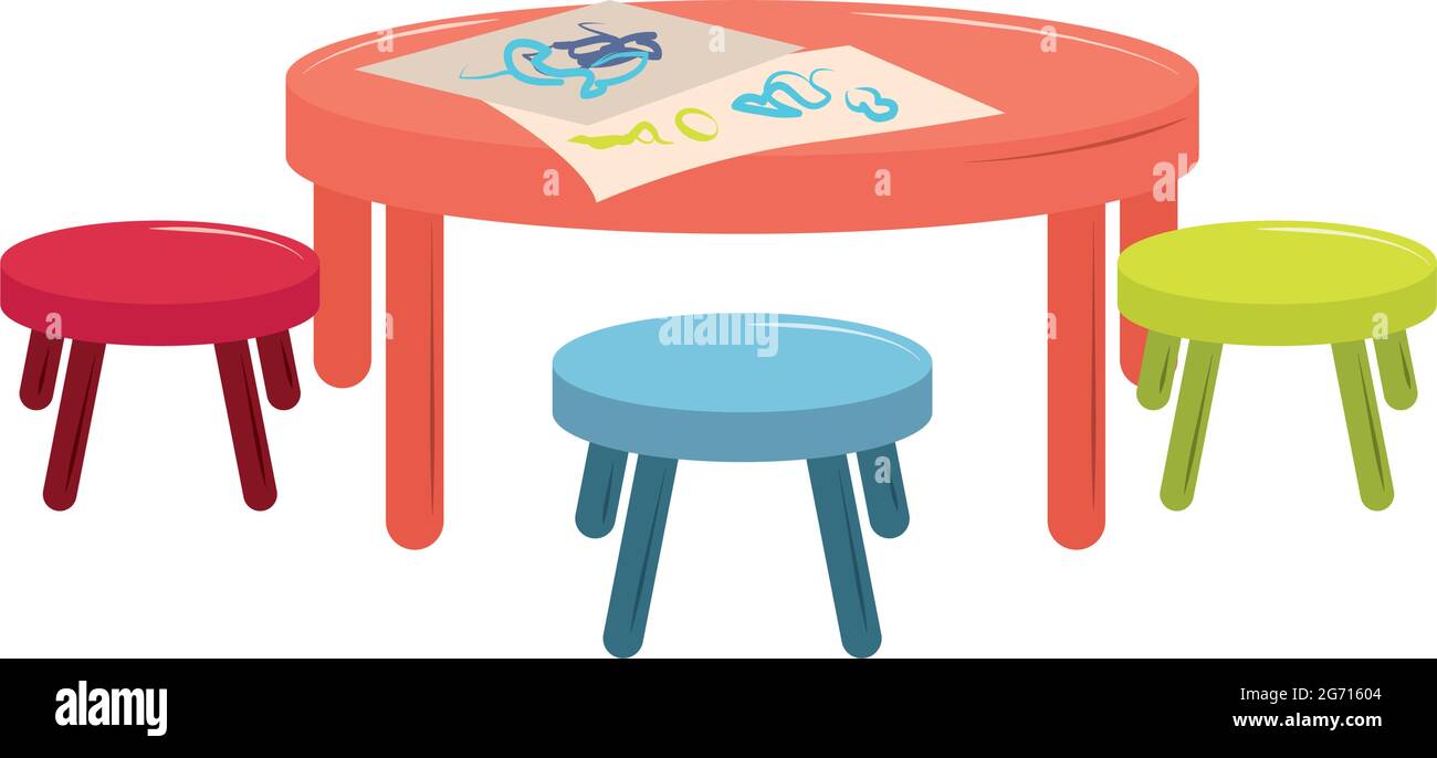 table of playroom Stock Vector