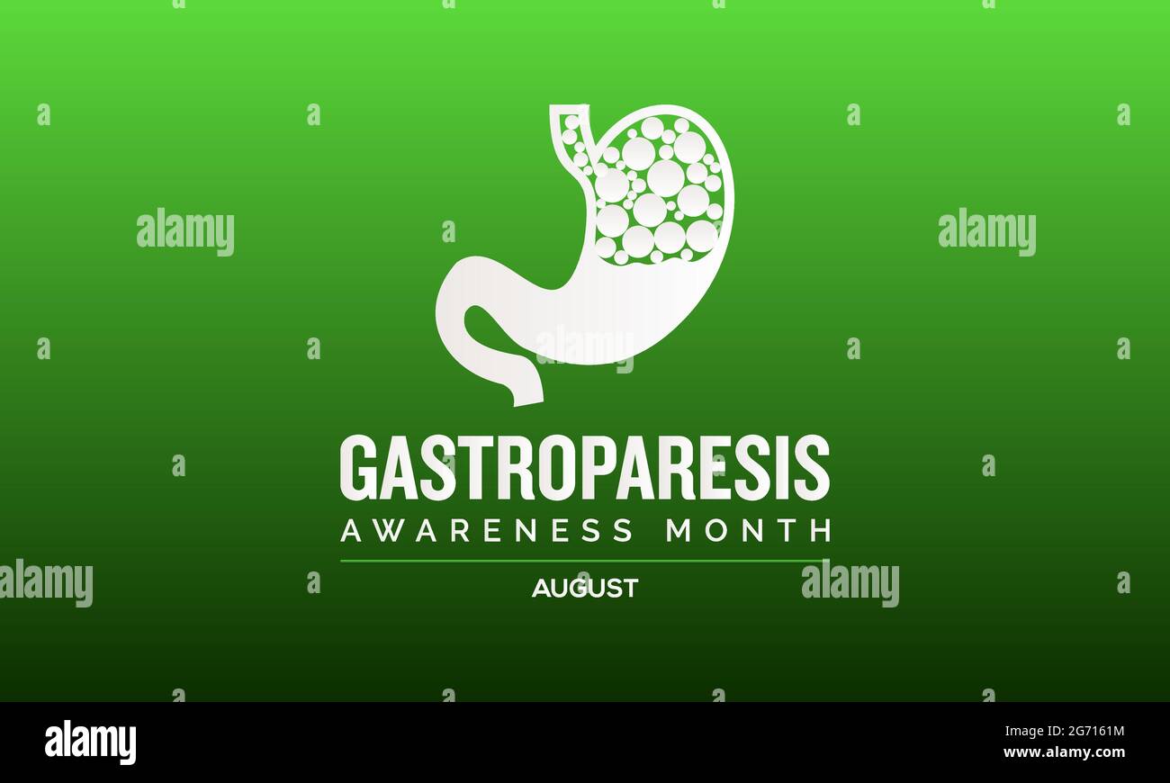Gastroparesis awareness month vector banner, poster, background template observed on august
