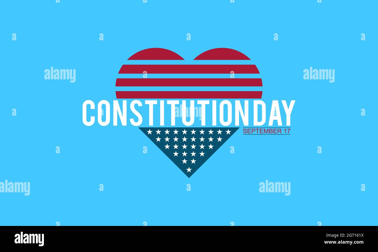 Constitution day federal observance observed on september each year. Banner, poster, card, background design. Stock Vector