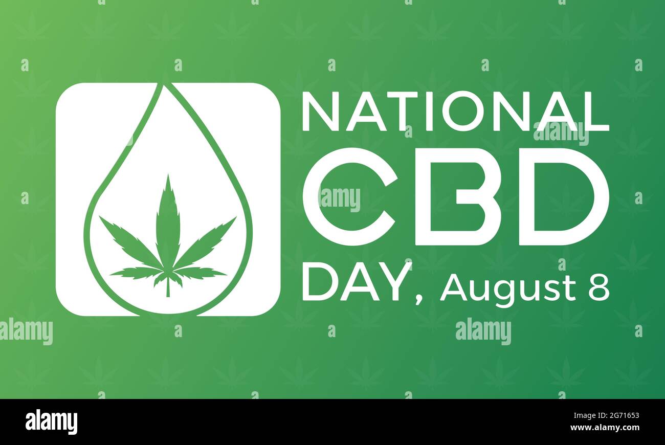 National cbd day banner, poster, card, background cbd holiday template. Celebrating a cannabinoid that is seemingly changing the lives of many. Stock Vector