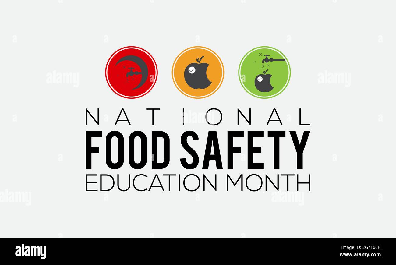 National food safety education month banner, poster, card, background design. Observed on september each year. Stock Vector