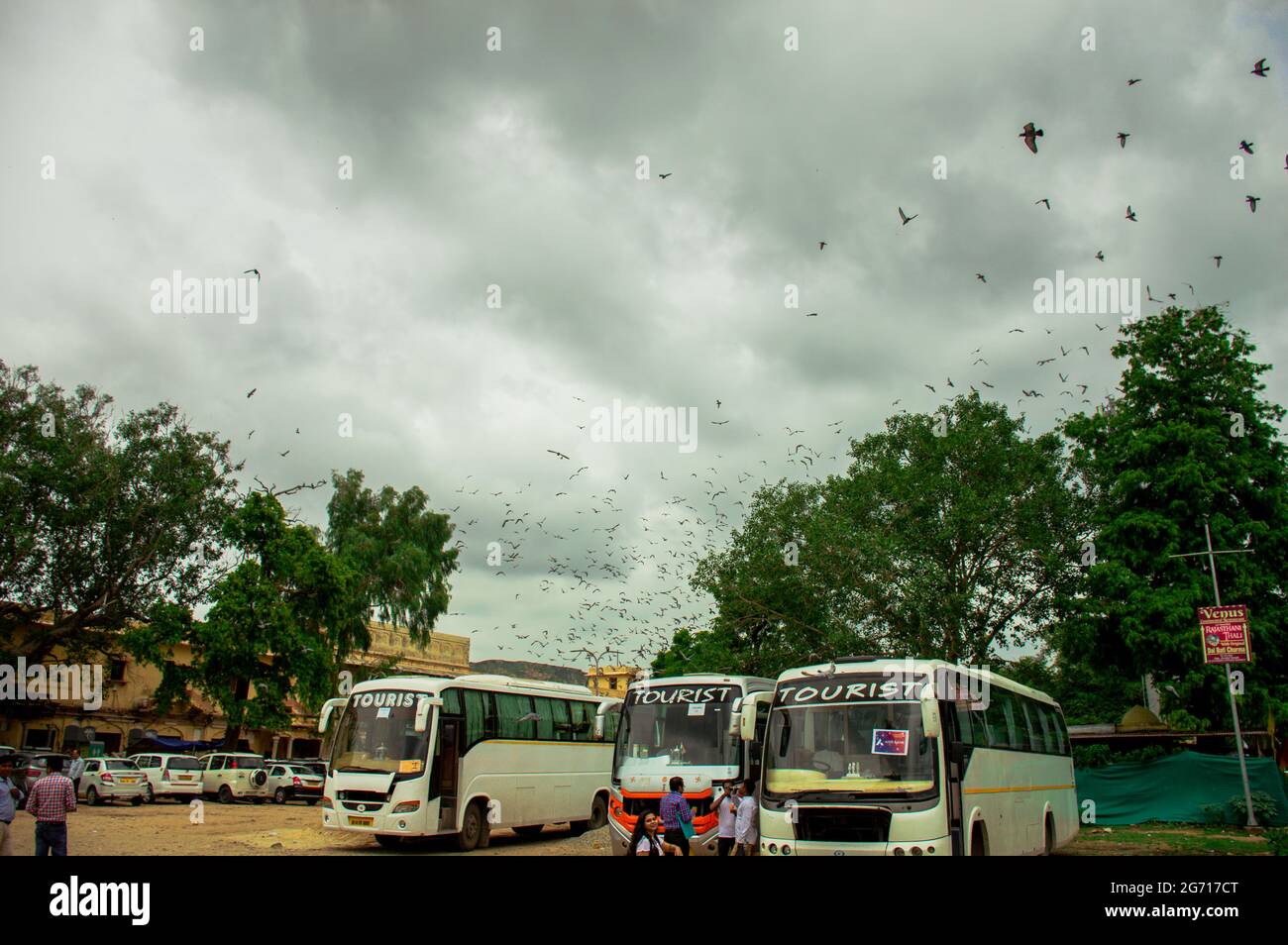 Landscape of jaipur about a bus station. Stock Photo