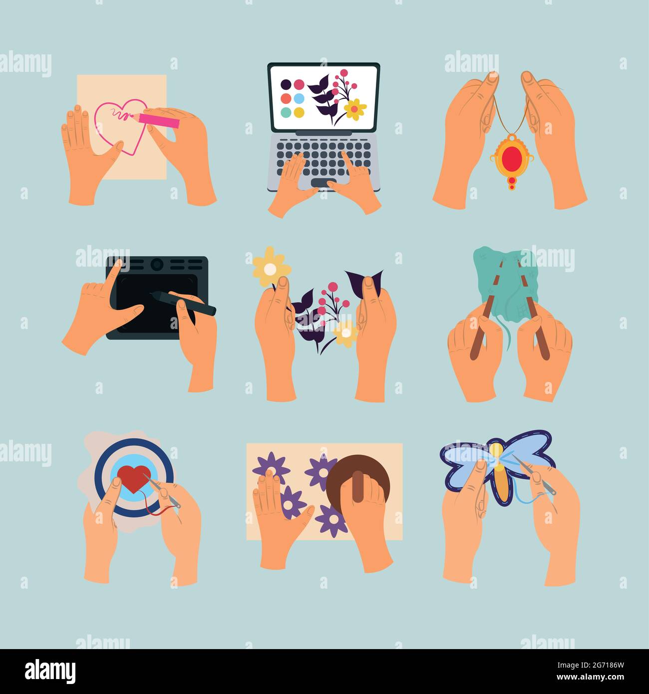 Hand Making P hands creating handmade Stock Vector Image & Art - Alamy
