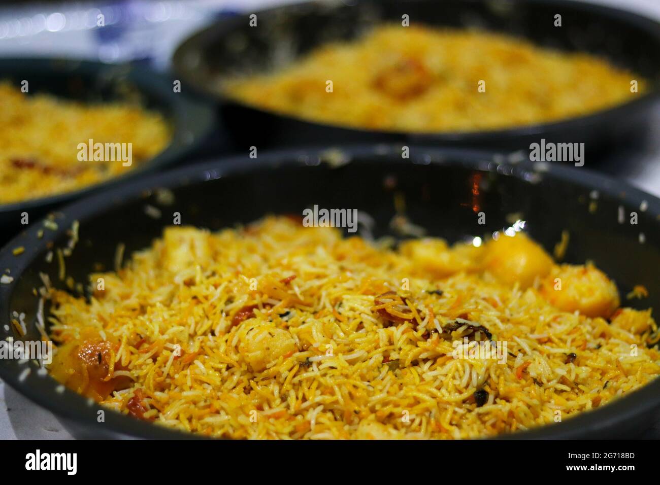 Closeup shot of exotic rice, vegetable and meat dishes Stock Photo Alamy