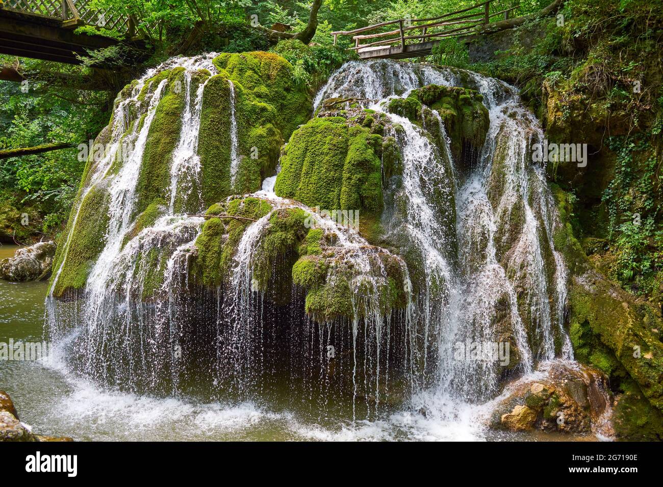 Bigar waterfall in Romania Cheile Nerei Stock Photo