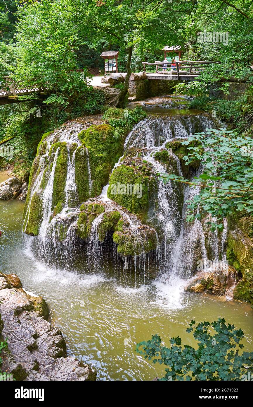 Bigar waterfall in Romania Cheile Nerei Stock Photo