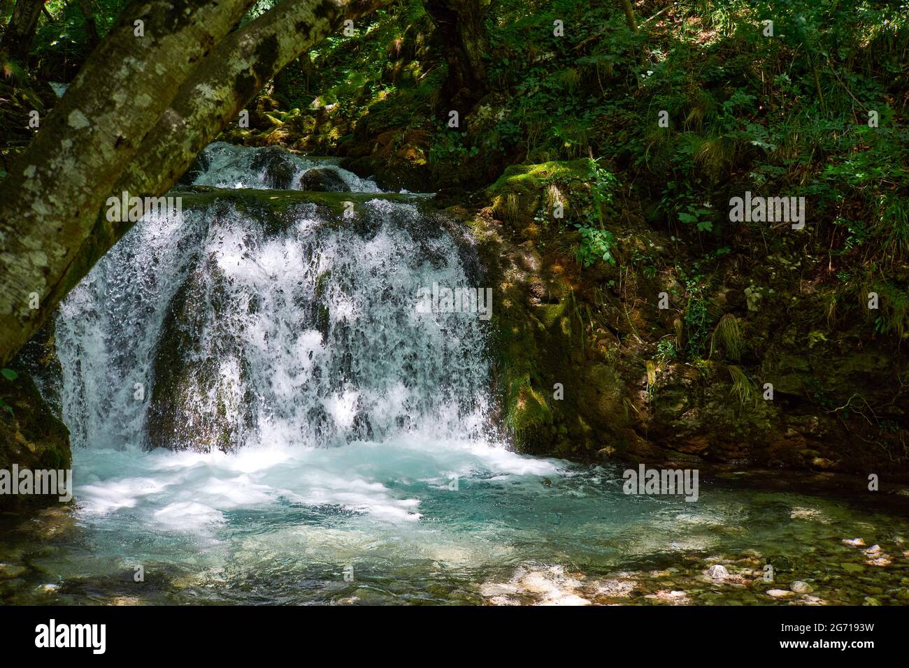 river waterfall in the mountain Stock Photo - Alamy