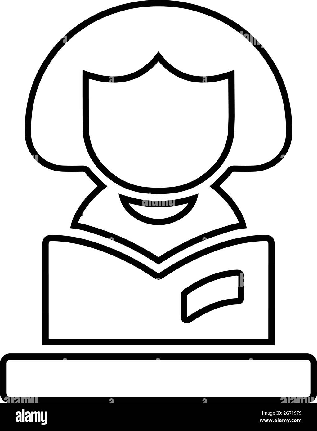 Female student studying library Black and White Stock Photos & Images