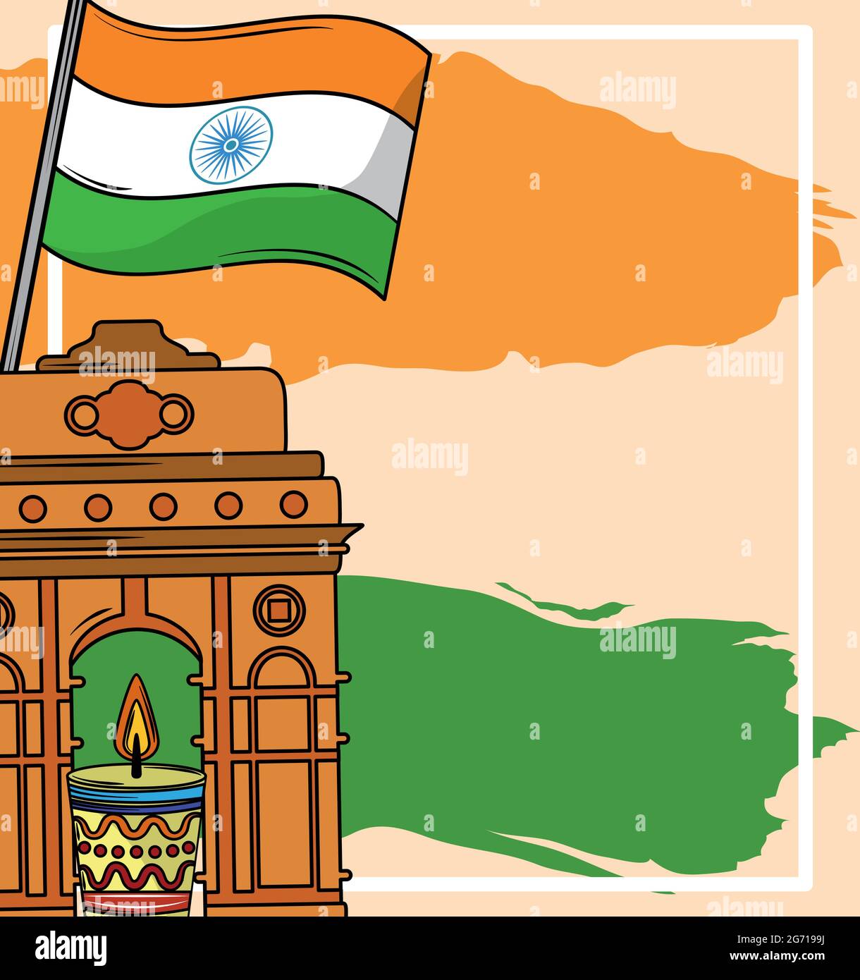 monument indian gate Stock Vector