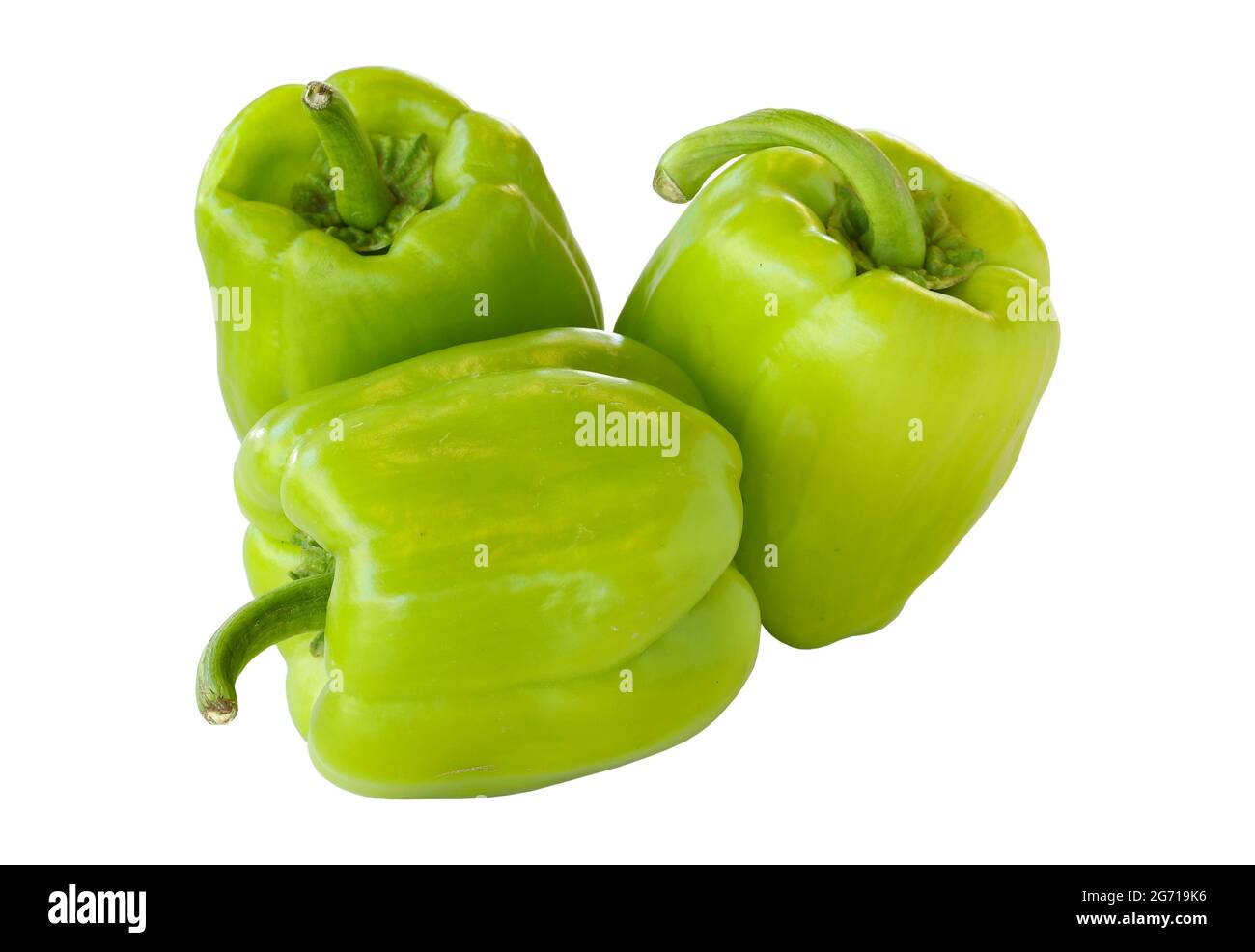 green bell pepper isolated on white background. Bell Pepper Clipping