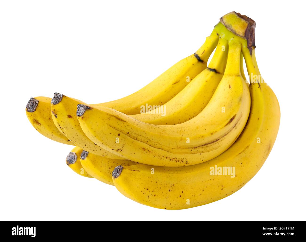 Ripe banana isolated on white background. Banana Clipping Path Stock Photo