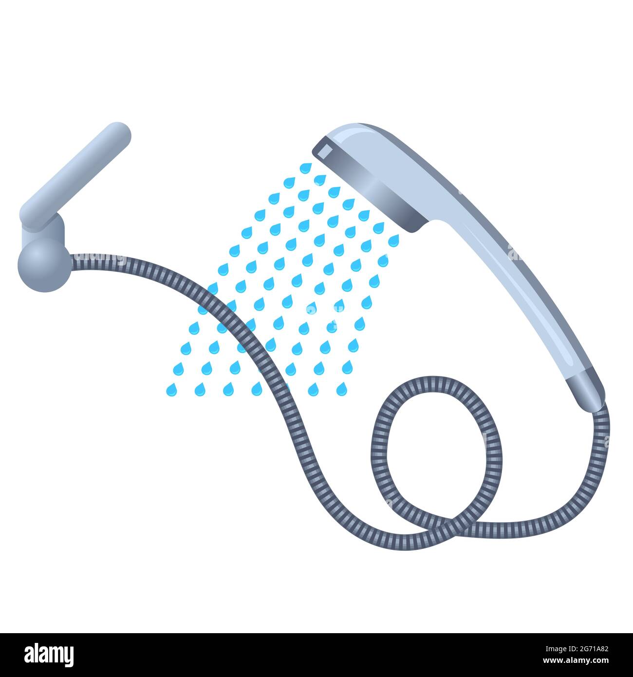 Illustration of the icon of a shower spraying the water Stock Vector