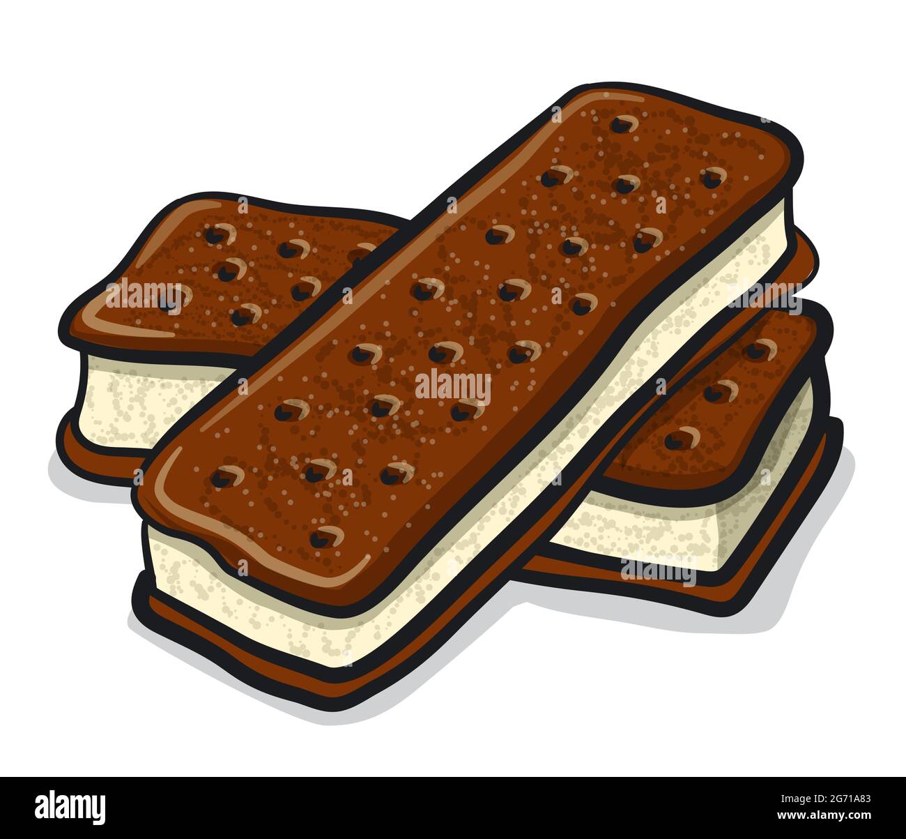 illustration of the ice cream sandwiches on white background Stock Vector