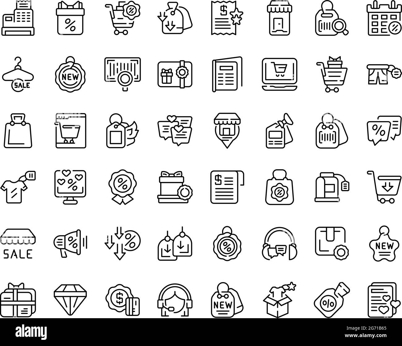 New price icons set outline vector. Sale discount. Fire new deal Stock Vector