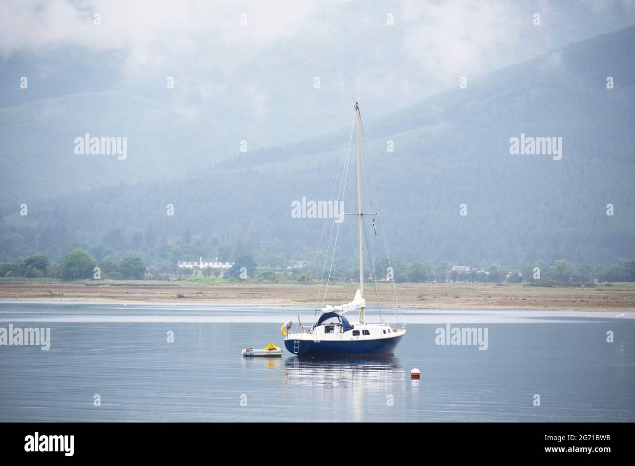 Boats moored reflection at Garelochhead on Gare Loch Stock Photo Alamy