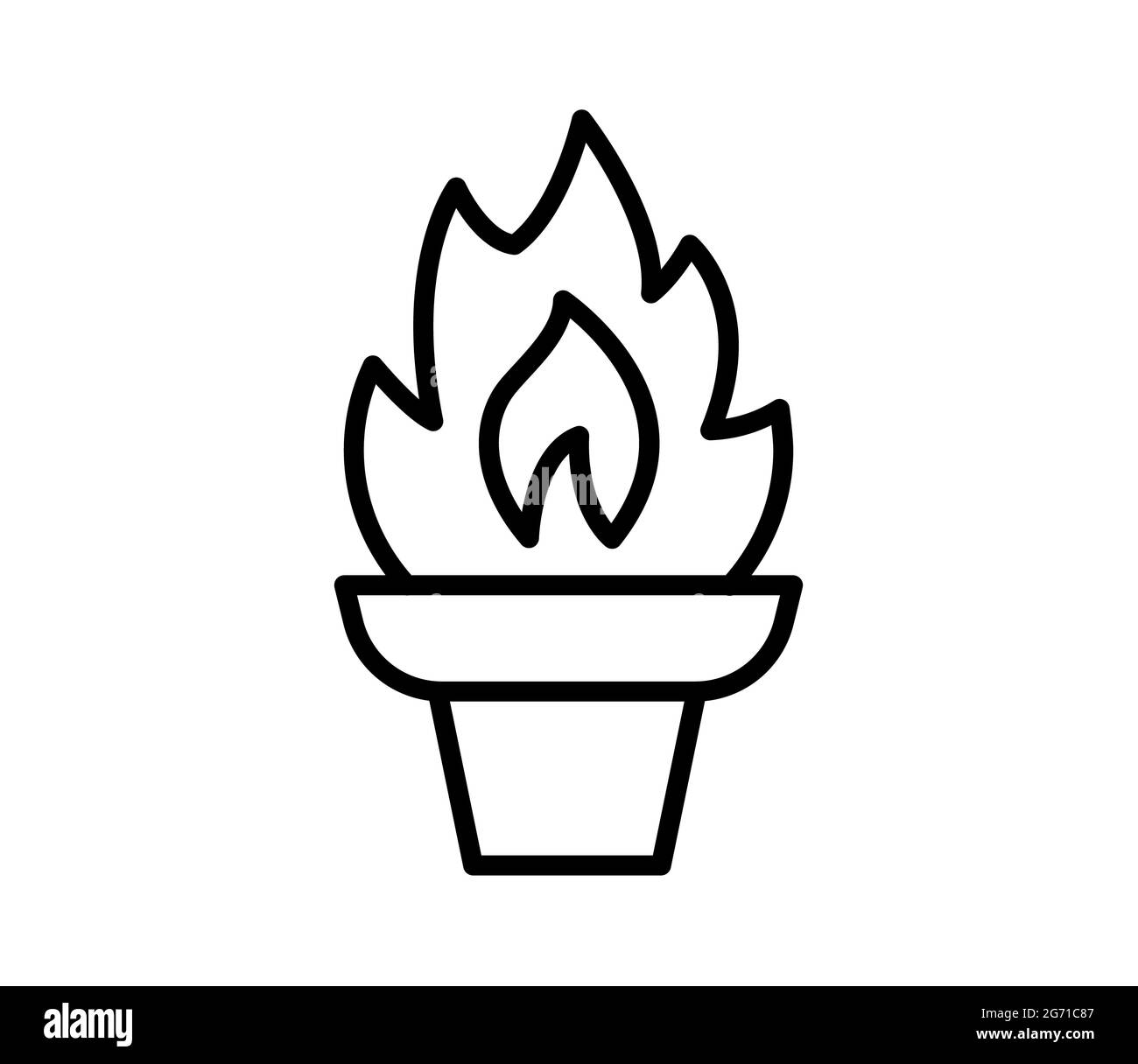 Flaming Torch Clipart Black And White