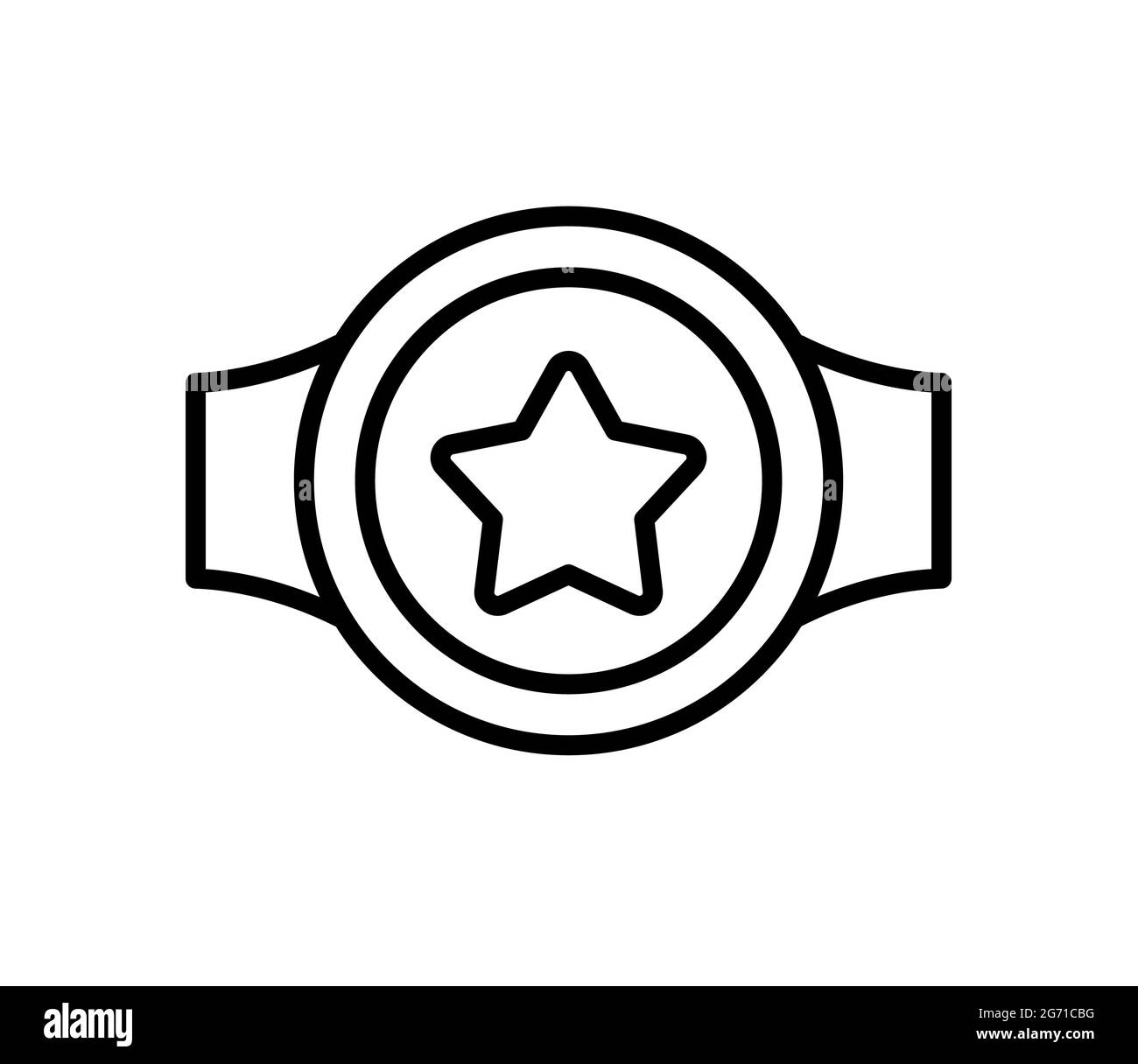 champion belt single isolated icon with outline style vector design illustration Stock Photo