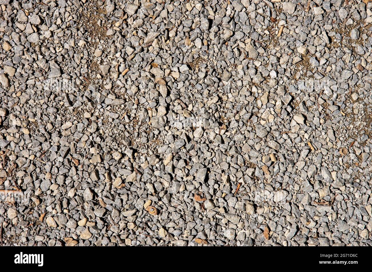 Structure, pattern, texture, background of a surface of gravel on a ...