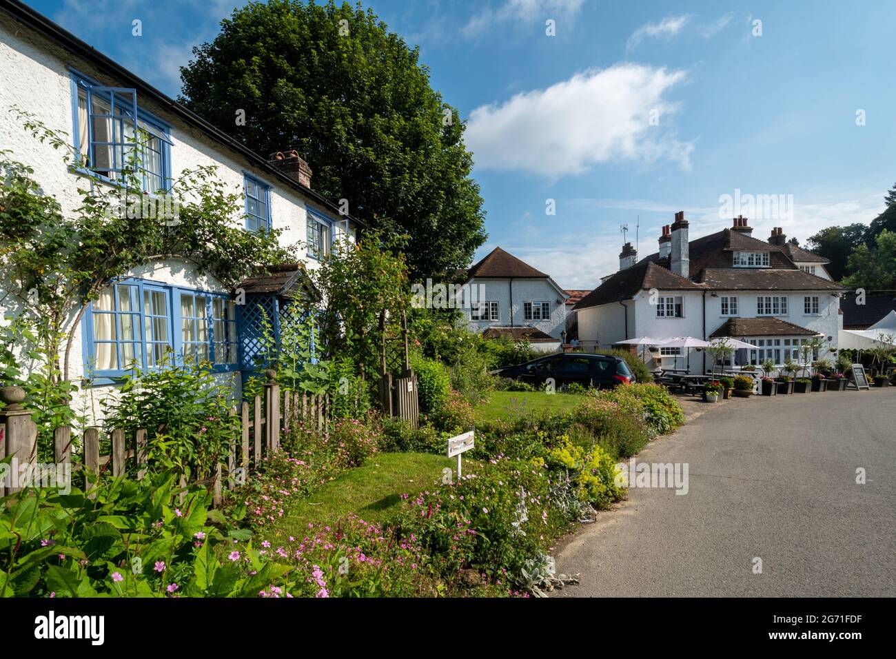 Peaslake, a pretty village in the Surrey Hills AONB, England, UK Stock Photo