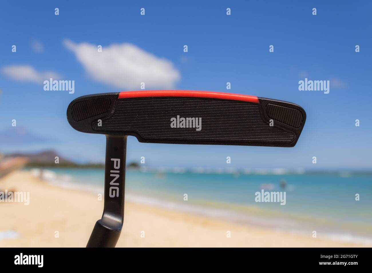 Beautiful putter promotion for a golf shop in Hawaii Stock Photo Alamy