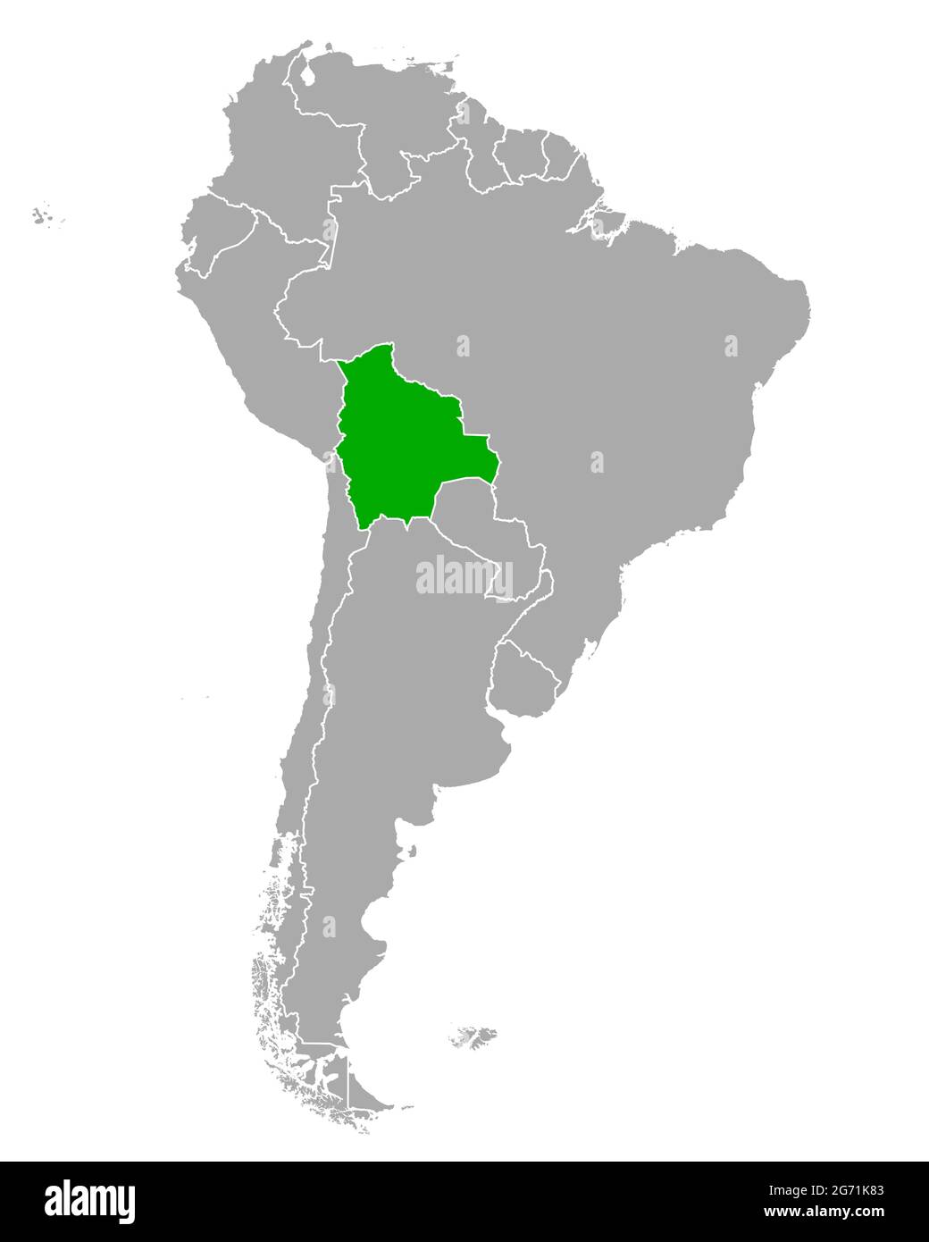 Map of Bolivia in South America - Map Of Bolivia In South America 2G71K83