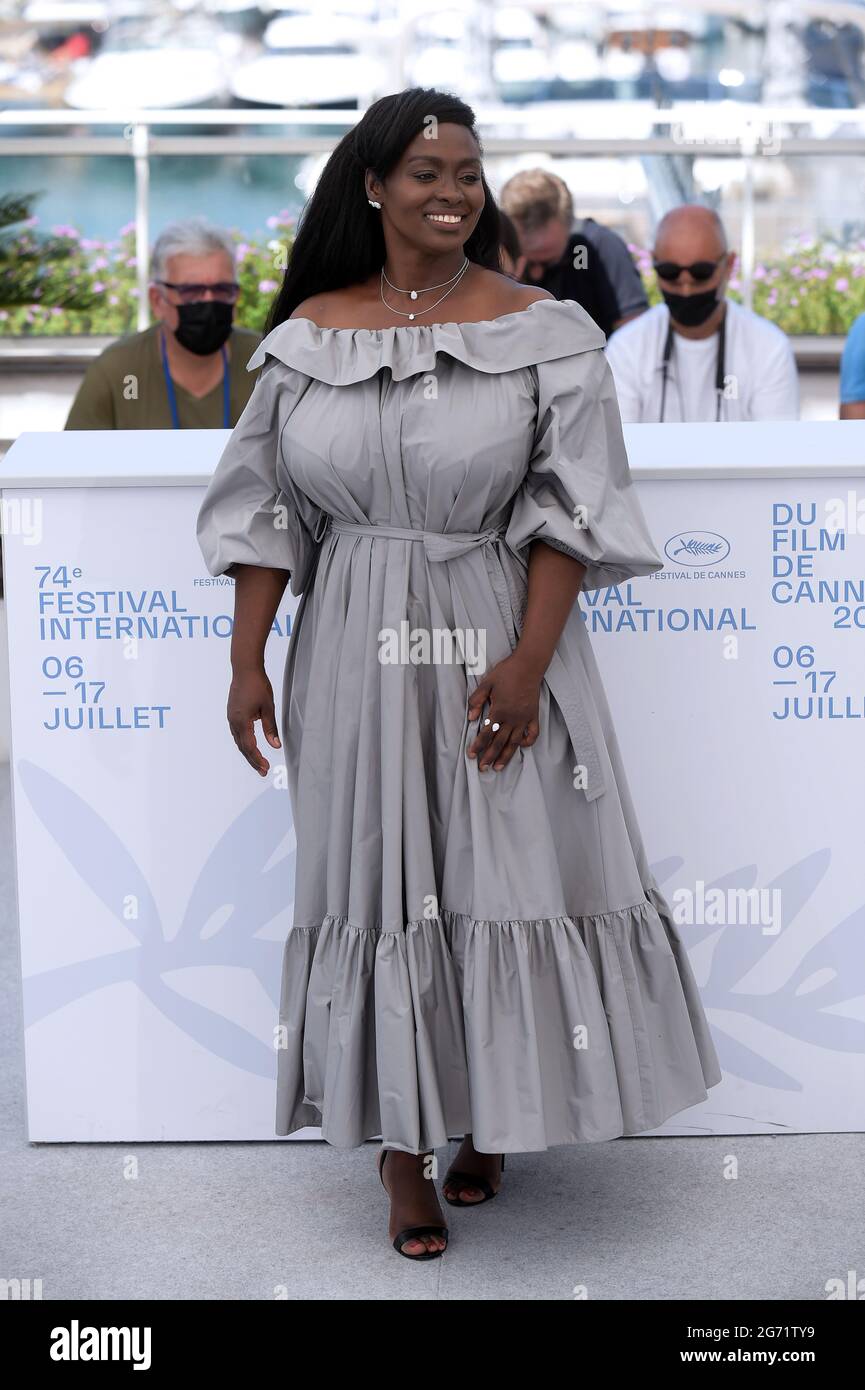 Cannes, France. 10th July, 2021. 74th Cannes Film Festival 2021, Photocall film : 'Marcher Sur L'Eau'- Pictured: Aissa Maiga Credit: Independent Photo Agency/Alamy Live News Stock Photo