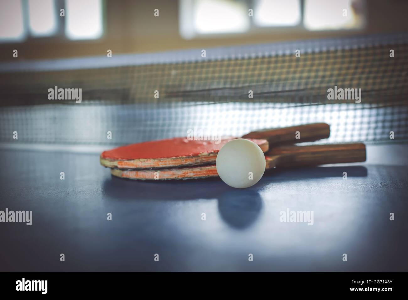 Table tennis racket and ball Stock Photo Alamy