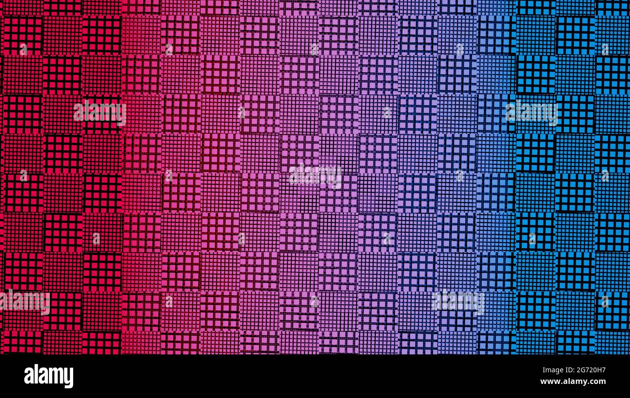 Illustration graphic of abstract square pattern seamless loop effect Stock Photo