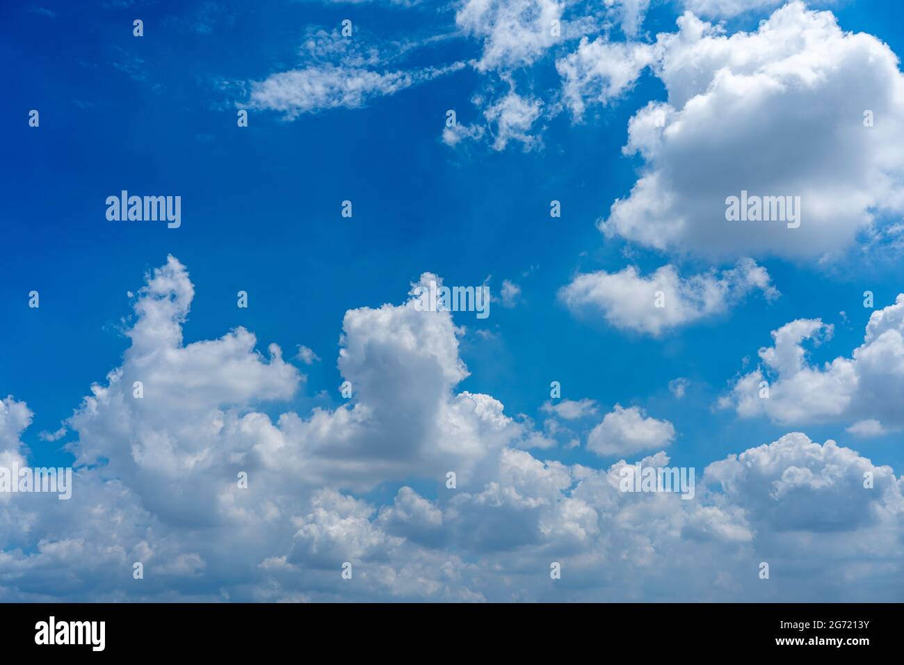 Beautiful blue sky with white clouds in summer day Stock Photo - Alamy
