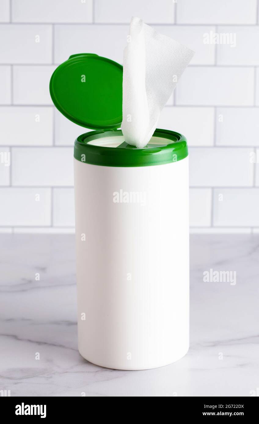 thumbnail image 2 of Plastic Canister Jar With Lid For Wet Wipes Dispensing | Includes Dry Wipes | Made In USA 2 of 5