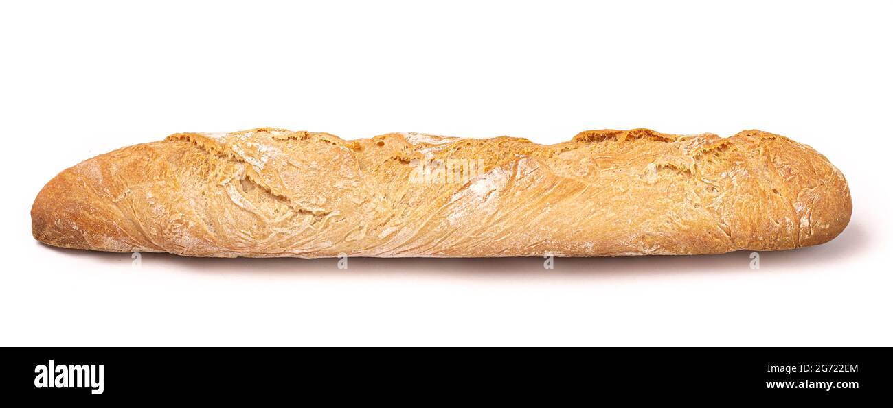 Loaf of Fresh French Baguette isolated on a White Background Stock ...