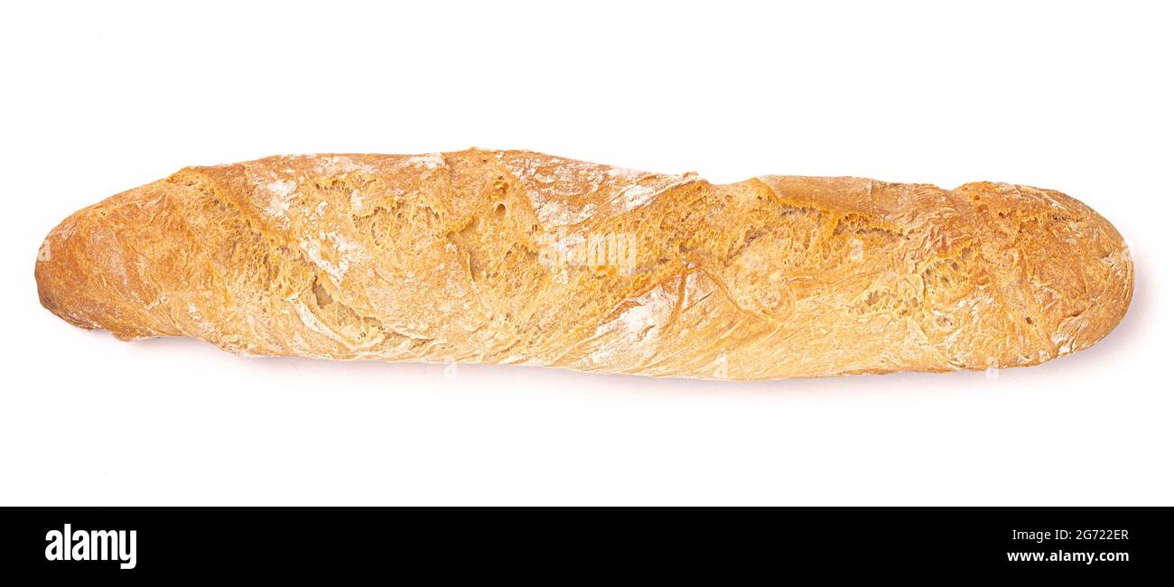 Loaf of Fresh French Baguette isolated on a White Background Stock ...