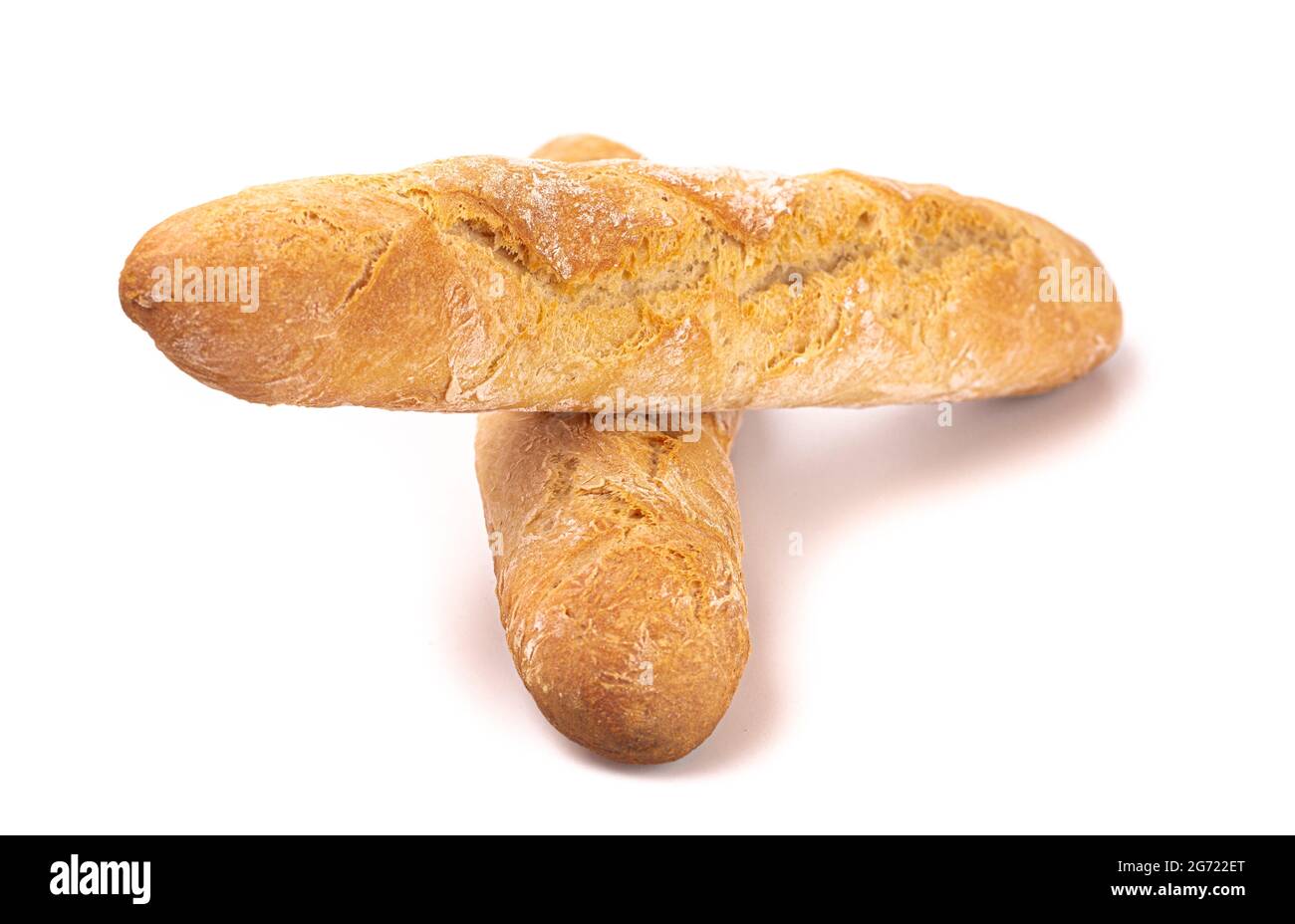 Loaf of Fresh French Baguette isolated on a White Background Stock ...