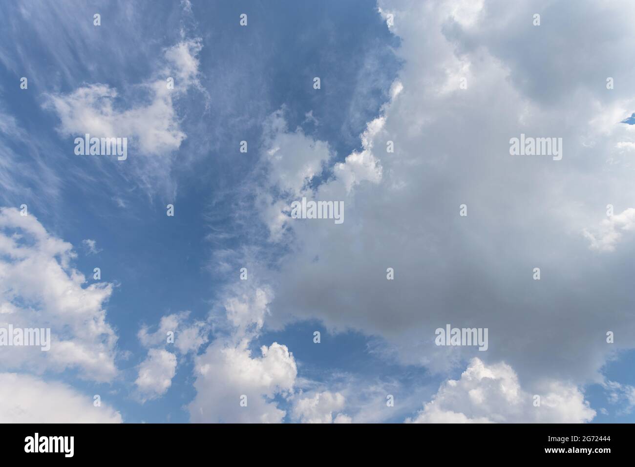 White and gray clouds with blue sky background Stock Photo Alamy