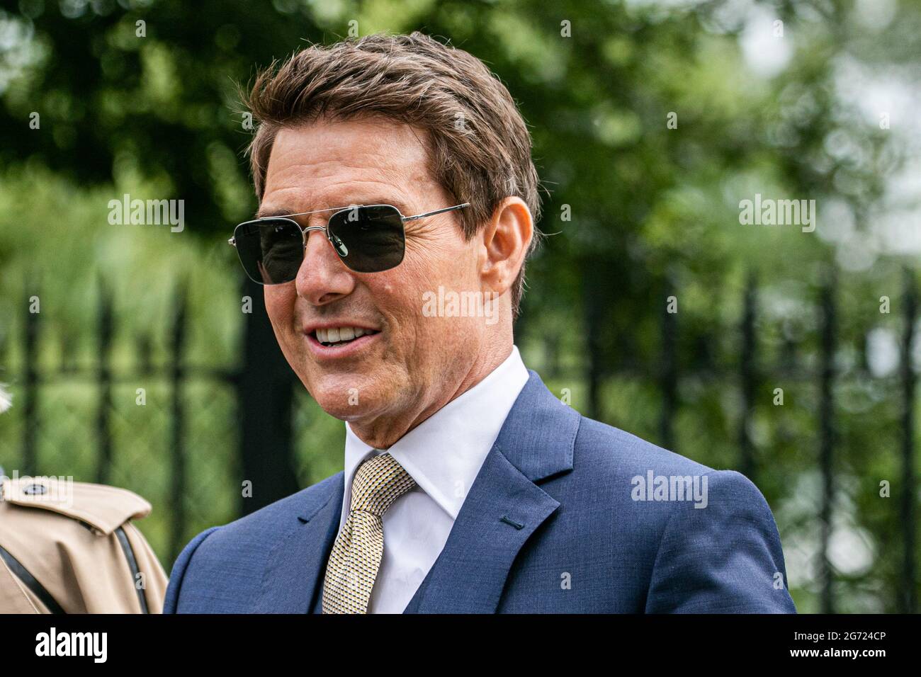 WIMBLEDON LONDON 10 July 2021. American Hollywood actor Tom Cruise arrives  on day 12 of the Wimbledon Championships for the Ladies's singles final day  at The All England Lawn Tennis Club. Credit