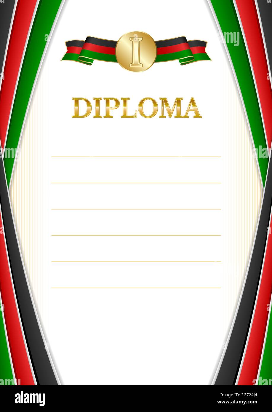 Vertical frame and border with Kenya flag, template elements for your