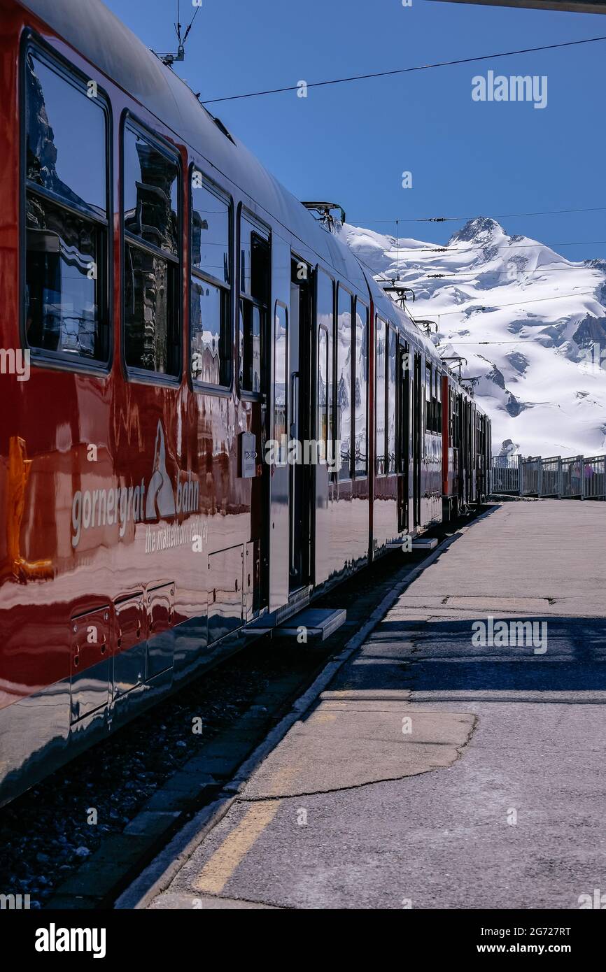 Gornergrat Bahn the Matterhorn railway Iconic Red Train Zermatt