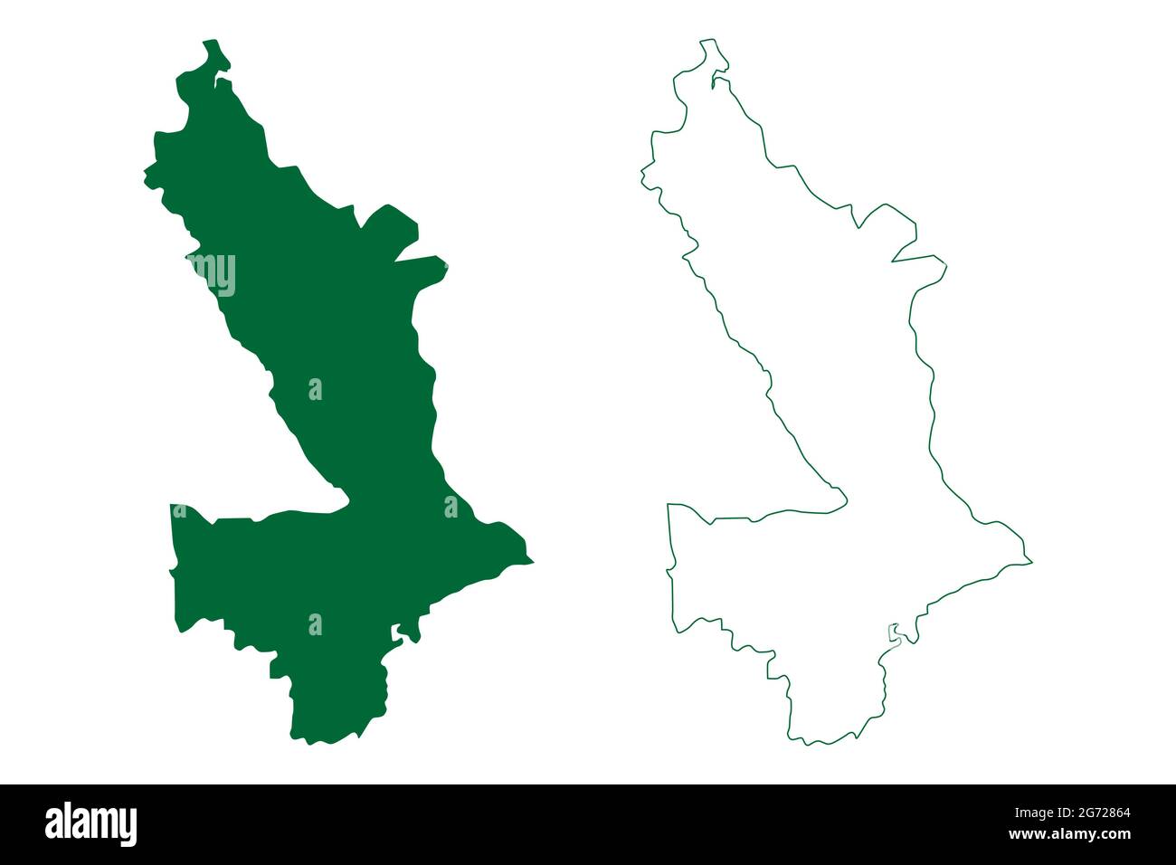Rupnagar district (Punjab State, Republic of India) map vector illustration, scribble sketch Rupnagar map Stock Vector