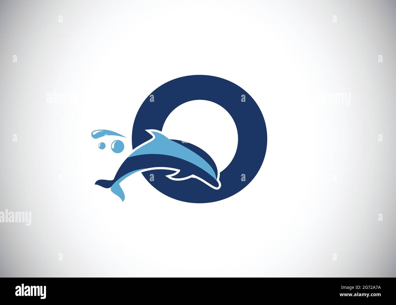 Initial O monogram letter alphabet with a Dolphin logo design. Water ...