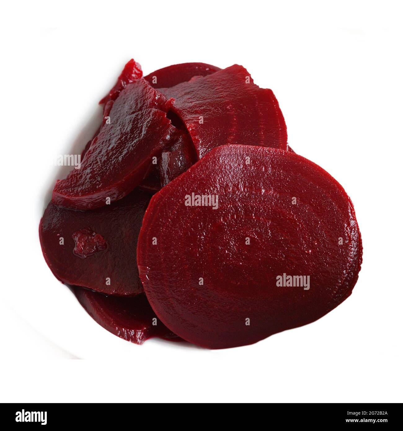 Pickled red beet salad isolated on white background Stock Photo