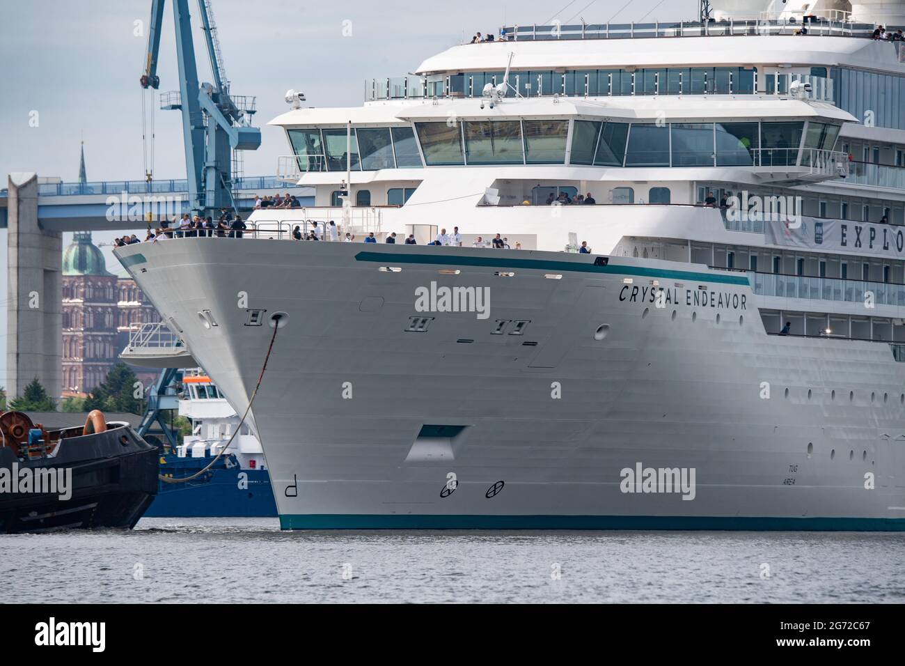 Stralsund Germany 10th July 2021 The Expedition Cruise Ship Crystal Endeavor Built In Stralsund Lies At The Shipyard S Fitting Out Quay The Crystal Endeavor Is The First New Ship Built After The Takeover