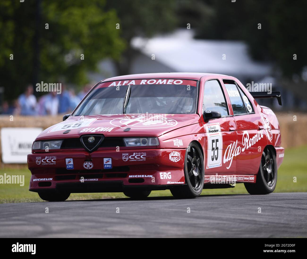 Goodwood House, Chichester, UK. 9th July, 2021. Goodwood Festival of Speed; Day Two; Tom Andrew drives an Alfa Romeo 155 in the Goodwood Hill Climb Credit: Action Plus Sports/Alamy Live News Stock Photo