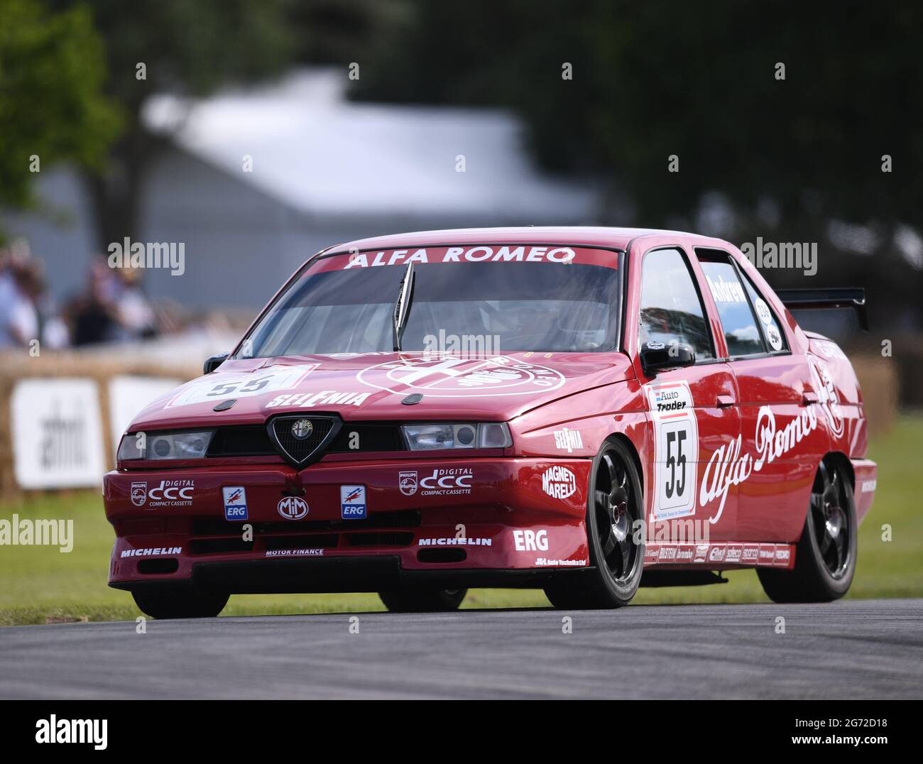 Goodwood House, Chichester, UK. 9th July, 2021. Goodwood Festival of Speed; Day Two; Tom Andrew drives an Alfa Romeo 155 in the Goodwood Hill Climb Credit: Action Plus Sports/Alamy Live News Stock Photo