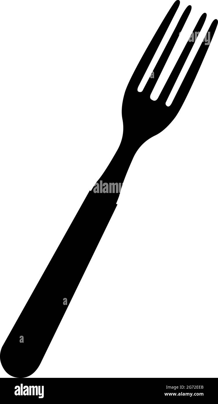 Vector illustration of black silhouette of a fork Stock Vector