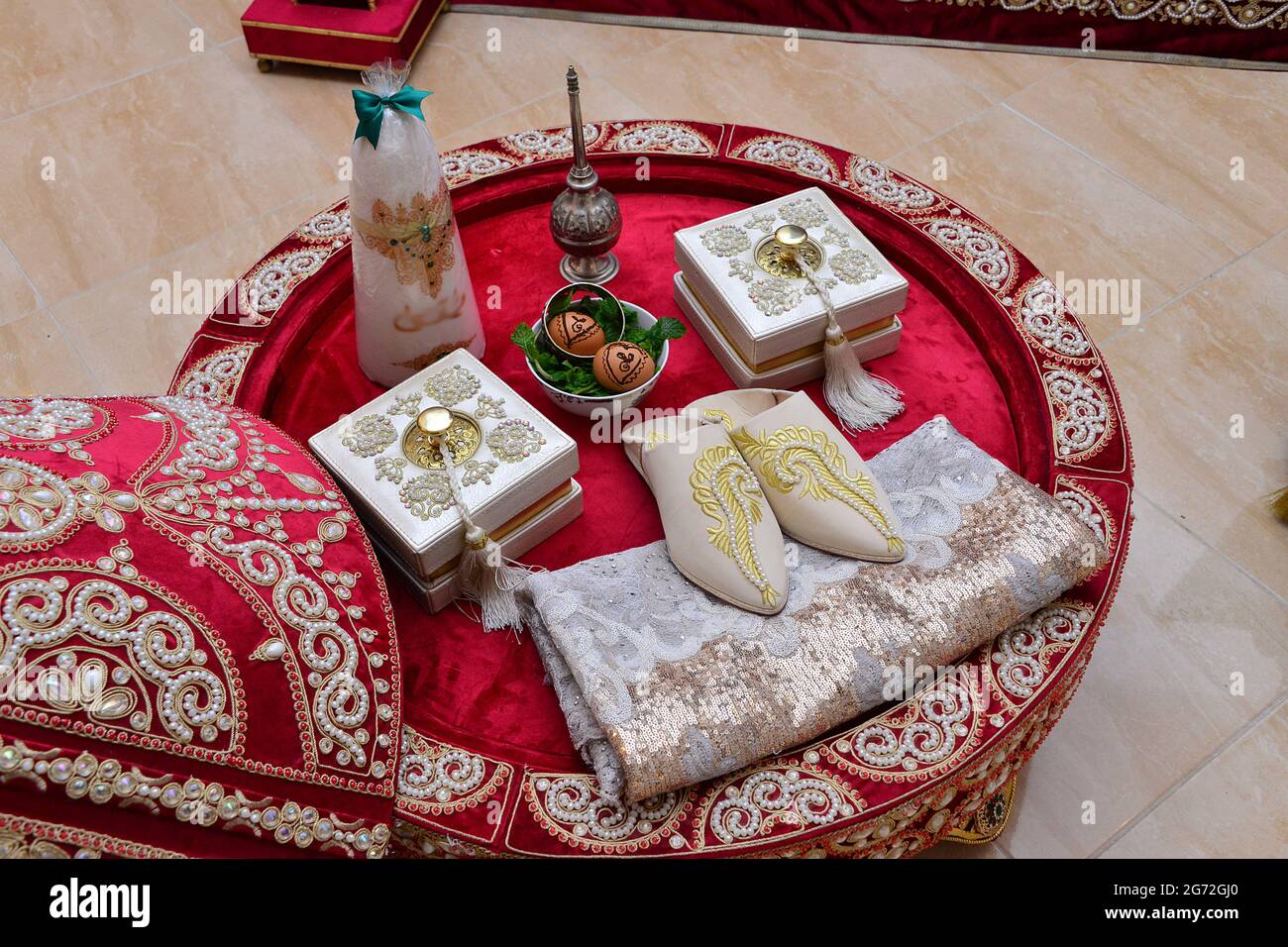 Moroccan Tyafer, traditional gift containers for the wedding ceremony