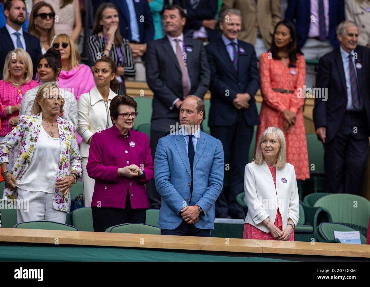 The Duke of Cambridge is seen in the Royal Box during day twelve of